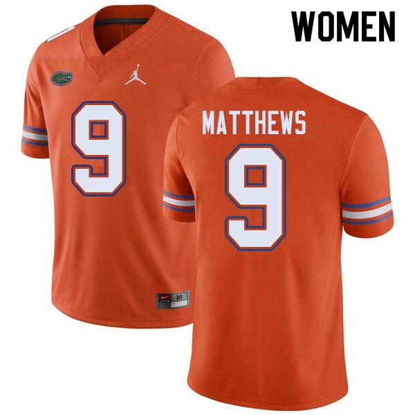 Jordan Brand Women #9 Luke Matthews Florida Gators College Football Jerseys Orange